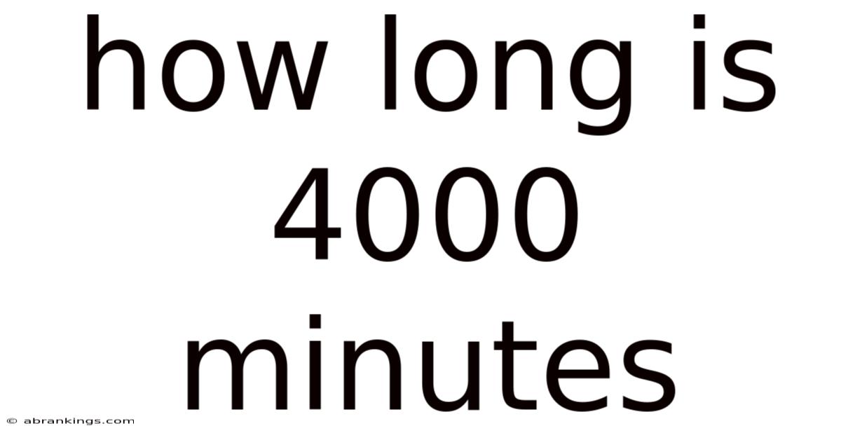 How Long Is 4000 Minutes